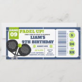 Carte Billet d'anniversaire Blue Padel Up Pickleball (Devant)