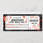 Carte Billet d'anniversaire de la première tournée mondi (Devant)