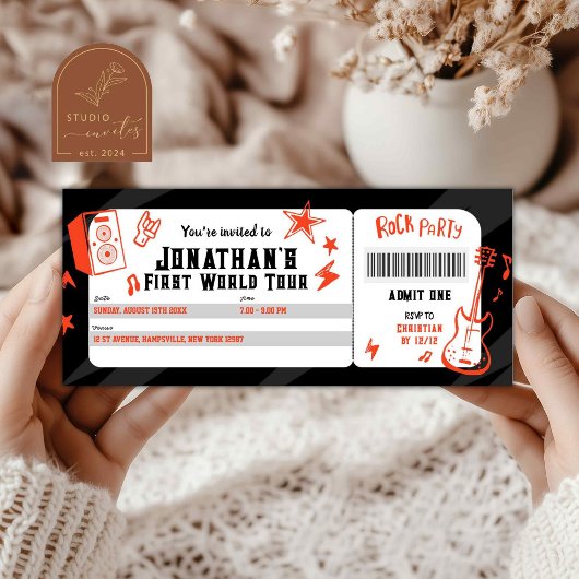 Carte Billet d'anniversaire de la première tournée mondi
