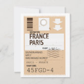 Carte billet d'avion Paris-France (Devant)