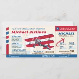Carte Billet d'avion Passe d'embarquement Style Invitati