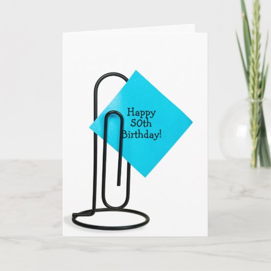 Carte Billet de 50e jour de Birthday on paper clip (Devant)