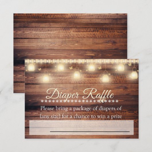 Carte Billet de Baby shower Neutre en  de couches (Devant / Derrière)