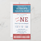 Carte Billet de baseball Rookie 1er anniversaire Invitat (Devant)