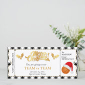 Carte Billet de basket de Noël, Billet cadeau surprise (Debout devant)