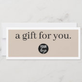 Carte Billet de certificat cadeau de logo d'entreprise B (Dos)