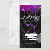 Carte Billet de certificat de boissons du bar salon (Devant / Derrière)