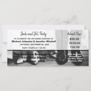 Carte Billet de mariée et de mariée Jack et Jill Party