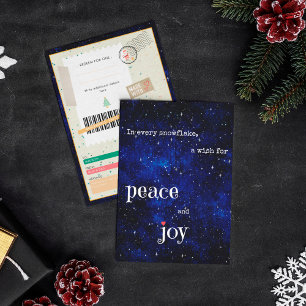 Carte Billet de Noël Paix et Joie Coupon Cadeau Famille