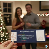 Carte Billet de participation à la tombola de Noël bleu