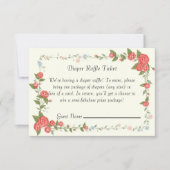 Carte Billet de rabat au baby shower floral rose (Devant)