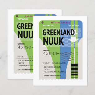 Carte Billet de voyage Groenland Nuuk