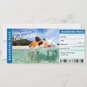 Carte Billet d'entrée cadeau de vacances Bahamas