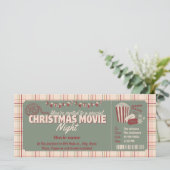 Carte Billet d'invitation pour le film de Noël (Debout devant)