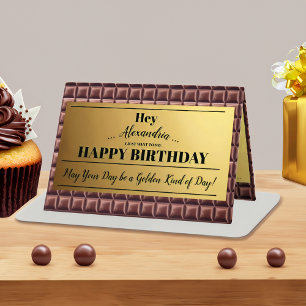 Carte Billet d'or personnalisé Chocolat Anniversaire
