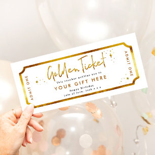 Carte Billet d'or pour anniversaire