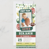 Carte Billet Football Happy Boy 1er Anniversaire Invitat (Devant)