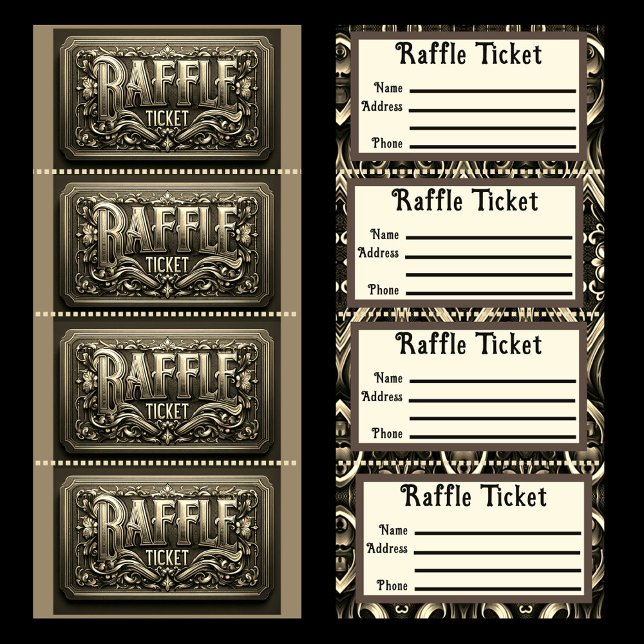 Carte Billet Gold Raffle (Créateur téléchargé)
