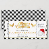 Carte Billet golf de Noël, Billet cadeau surprise (Devant / Derrière)