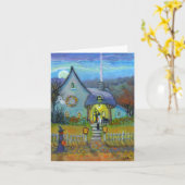 Carte Billet Halloween ou Note de traitement (Fleur jaune)