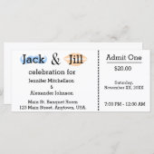 Carte Billet Jack and Jill Mustache & Lepstick Douche (Devant / Derrière)