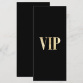 Carte Billet mariage VIP noir et or moderne de luxe (Devant / Derrière)
