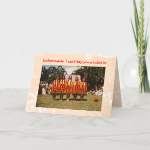 Carte Billet pour Hawaii Birthday Card