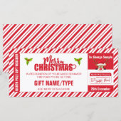 Carte Billet Reindeer de Noël, Carte-cadeau/bon (Devant / Derrière)