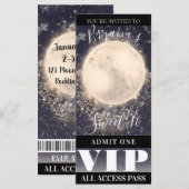 Carte Billet VIP pour fête d'anniversaire Ciel Céleste M (Devant / Derrière)