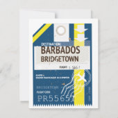 Carte Billet voyage de Bridgetown Barbade (Dos)