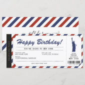 Carte Billet voyage Pass voyage Surprise New York (Devant / Derrière)