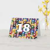 Carte Billiard Balls 18e anniversaire (Fleur jaune)