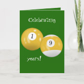 Carte Billiard Balls 19e anniversaire (Devant)