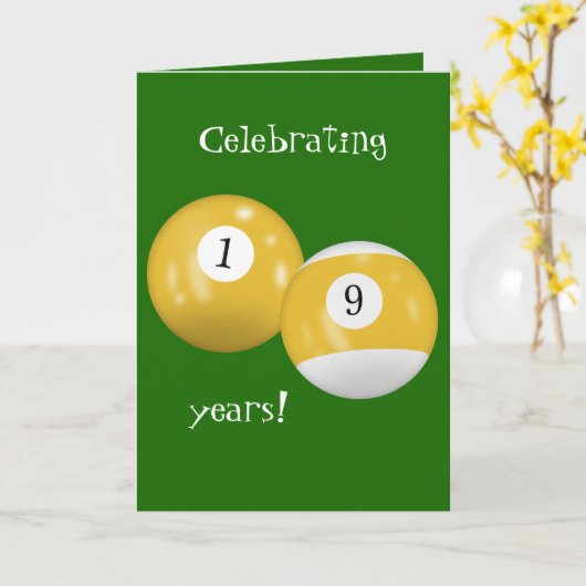Carte Billiard Balls 19e anniversaire (Fleur jaune)