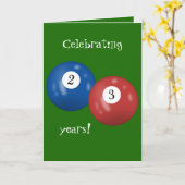 Carte Billiard Balls 23e anniversaire (Fleur jaune)