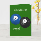 Carte Billiard Balls 28e anniversaire (Fleur jaune)