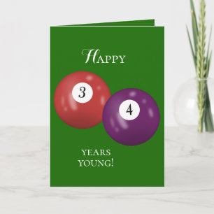 Carte Billiard Balls 34e anniversaire