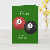 Carte Billiard Balls 38e anniversaire (Fleur jaune)