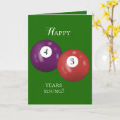 Carte Billiard Balls 43e anniversaire (Fleur jaune)