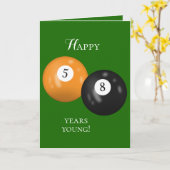 Carte Billiard Balls 58e anniversaire (Fleur jaune)