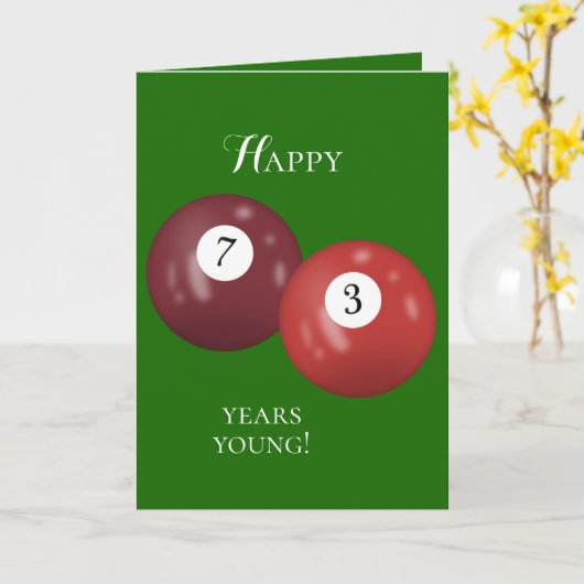 Carte Billiard Balls 73e anniversaire (Fleur jaune)