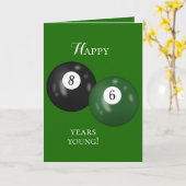 Carte Billiard Balls 86e anniversaire (Fleur jaune)