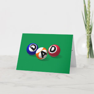 Carte Billiard Balls Papa Fête des pères Pun Card