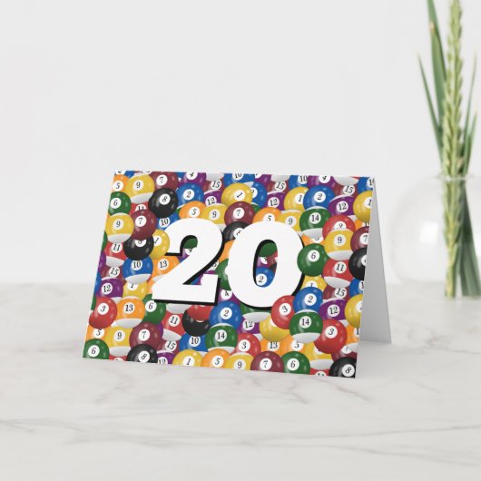 Carte Billiard Balls Pour 20e Anniversaire (Devant)