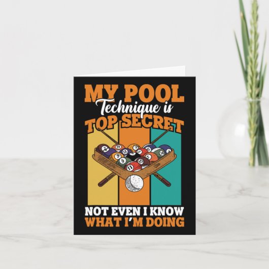 Carte Billiard Funny Pool Player My Pool Technique (Devant)