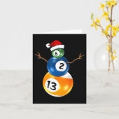 Carte Billiards Bonhomme de neige de Noël avec table de  (Fleur jaune)