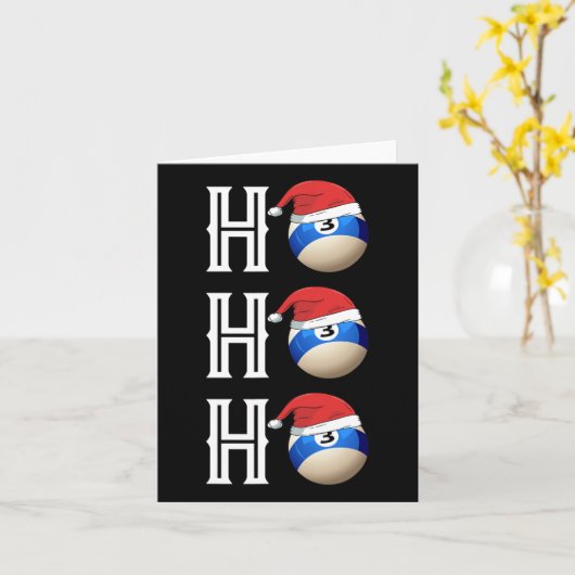 Carte Billiards Noël Santa Hat Pool Hall Party cadeau (Fleur jaune)