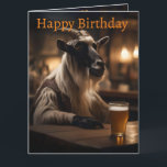 Carte Billy the Kid : Une chèvre entre dans un bar,<br><div class="desc">Dans une touche de réalité décalée, une chèvre Billy habillée se tient en toute confiance au comptoir d'un bar rustique. Sa fourrure grossière et ses cornes en spirale lui confèrent un charme fou en se penchant vers un verre de bière, Les lumières tamisées et chaudes du bar projettent une lueur...</div>