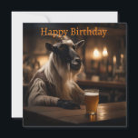 Carte Billy the Kid : Une chèvre entre dans un bar,<br><div class="desc">Dans une touche de réalité décalée, une chèvre Billy habillée se tient en toute confiance au comptoir d'un bar rustique. Sa fourrure grossière et ses cornes en spirale lui confèrent un charme fou en se penchant vers un verre de bière, Les lumières tamisées et chaudes du bar projettent une lueur...</div>