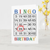 Carte Bingo 24e anniversaire (Fleur jaune)
